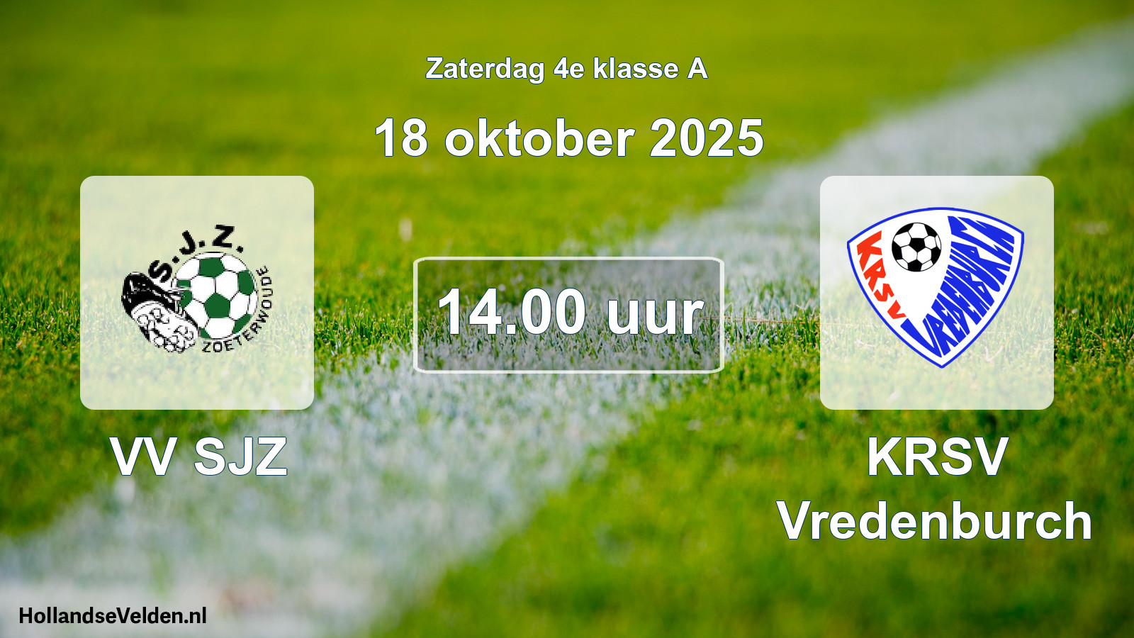 Scheduled Match: VV SJZ - KRSV Vredenburch (18 October 2025)