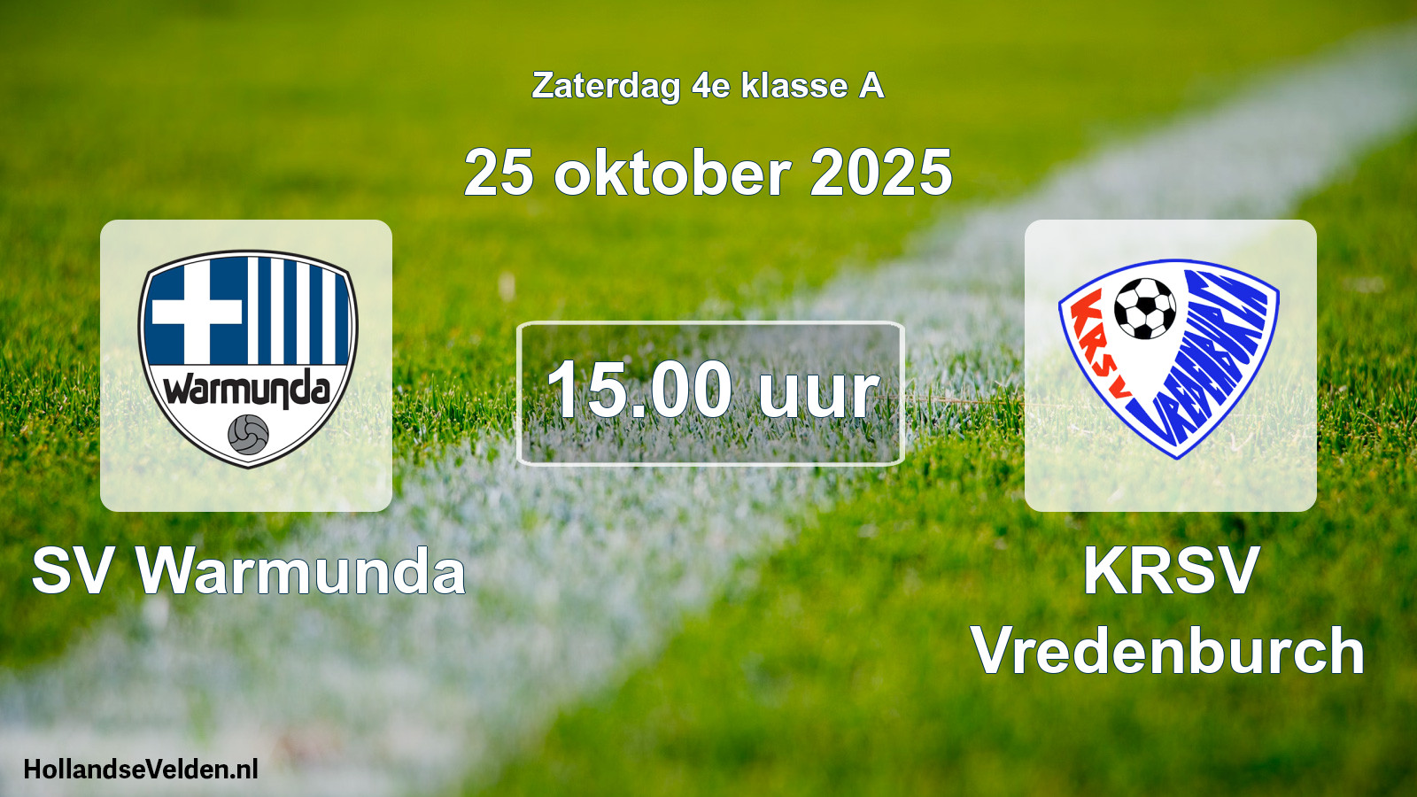 Scheduled Match: SV Warmunda - KRSV Vredenburch (25 October 2025)