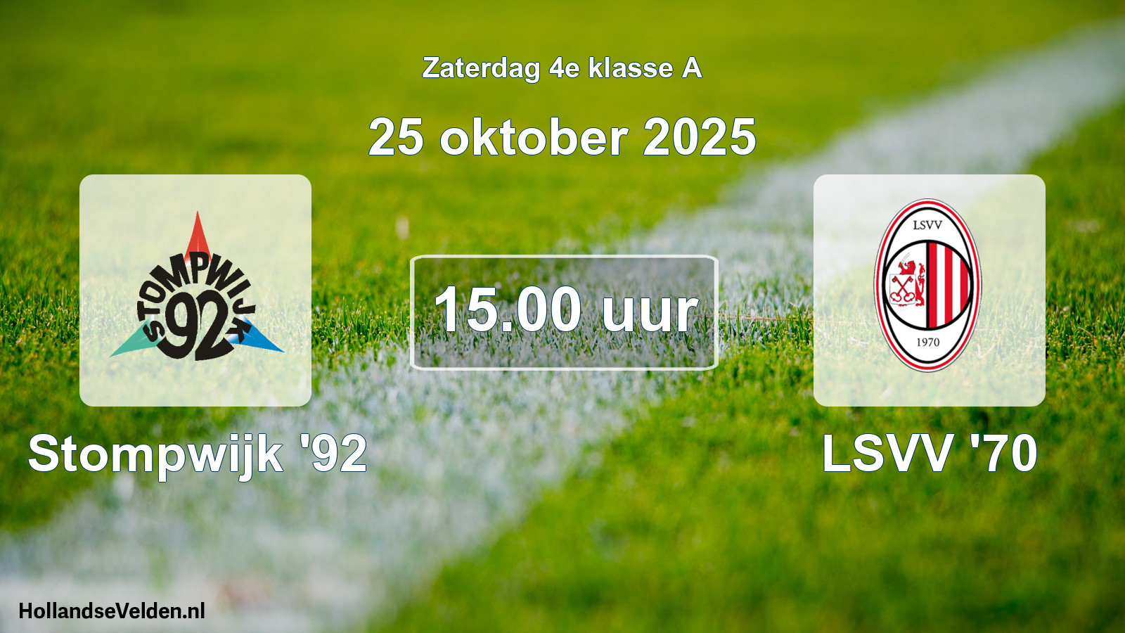 Geplande wedstrijd: Stompwijk '92 - LSVV '70 (25 oktober 2025)