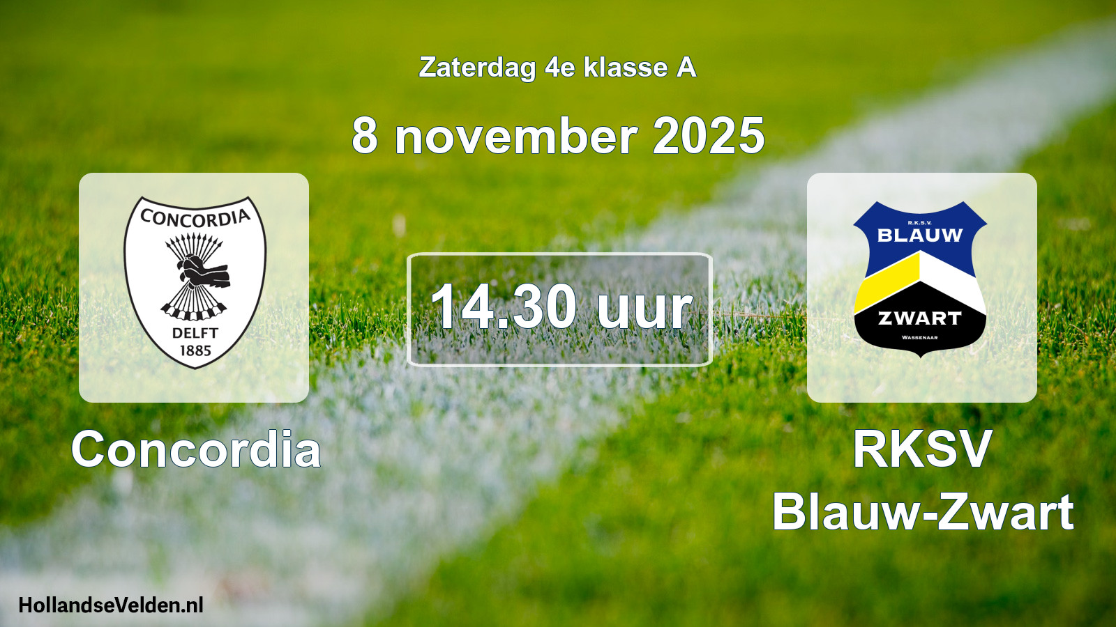 Geplande wedstrijd: Concordia - RKSV Blauw-Zwart (8 november 2025)