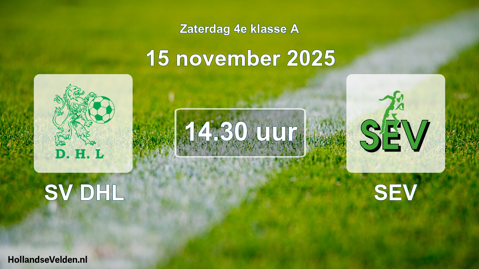 Geplande wedstrijd: SV DHL - SEV (15 november 2025)
