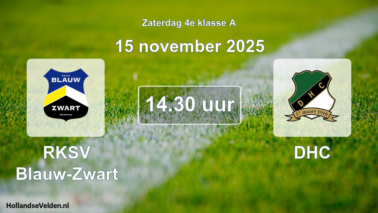 Geplande wedstrijd: RKSV Blauw-Zwart - DHC (15 november 2025)