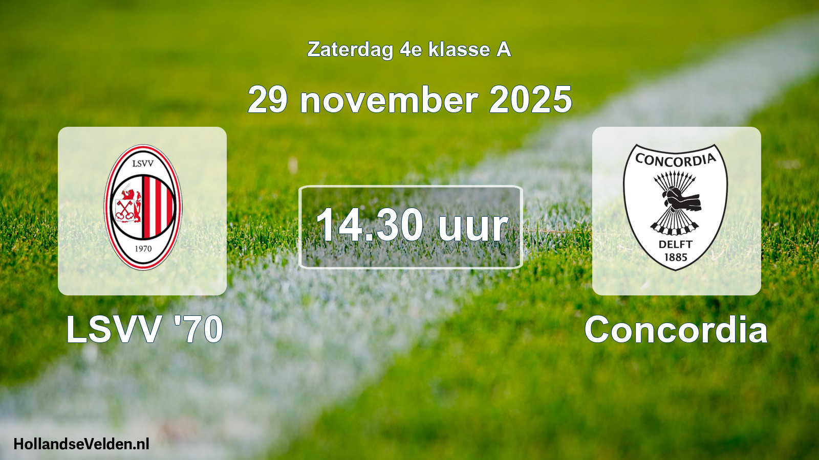 Geplande wedstrijd: LSVV '70 - Concordia (29 november 2025)