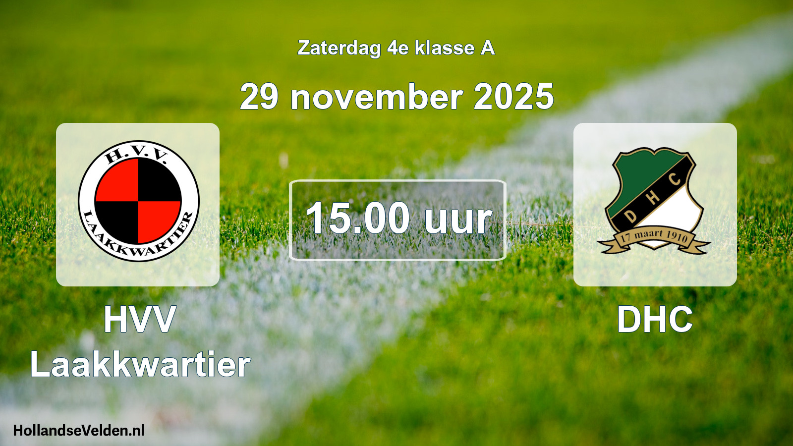 Geplande wedstrijd: HVV Laakkwartier - DHC (29 november 2025)