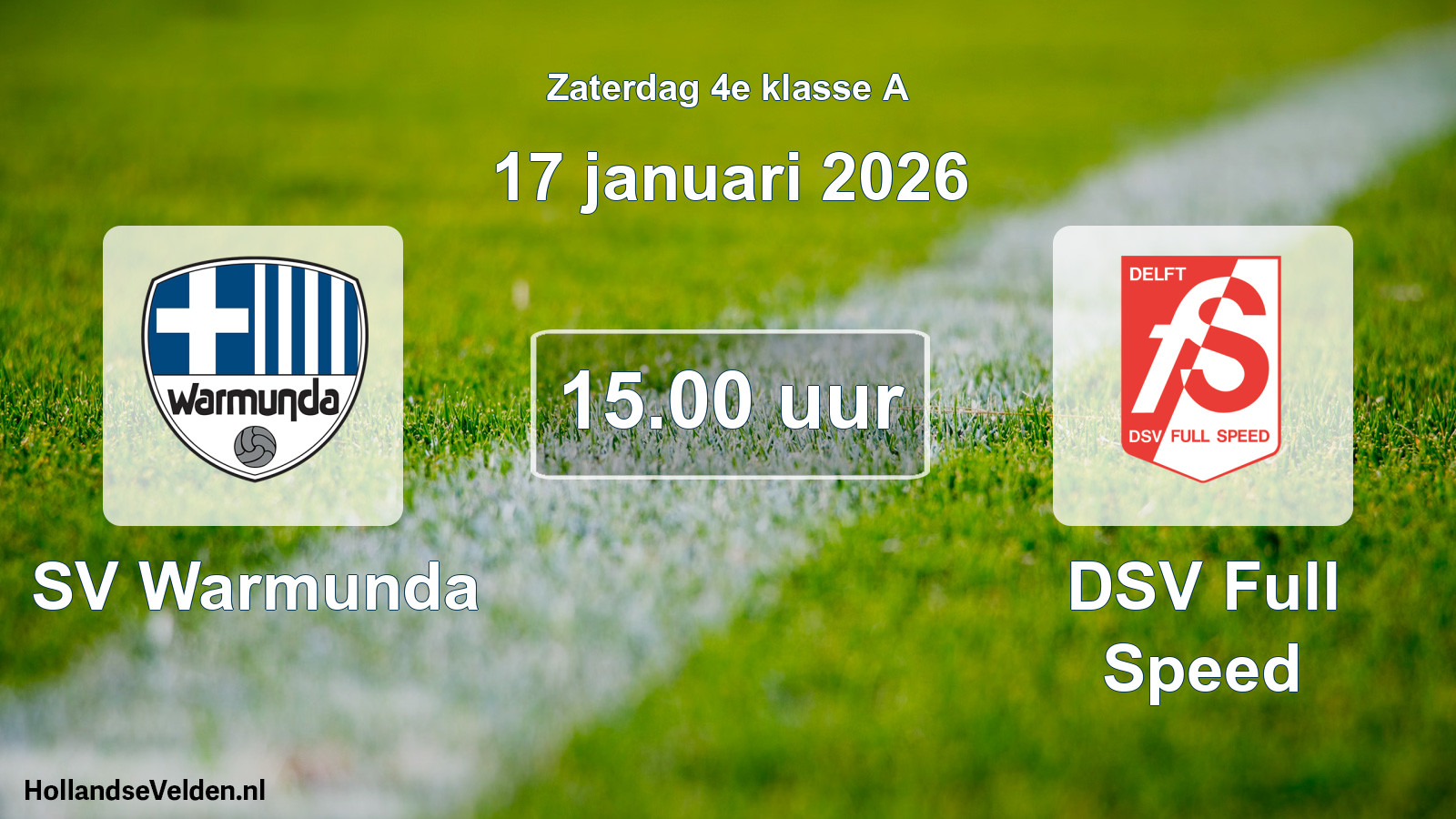 Geplande wedstrijd: SV Warmunda - DSV Full Speed (17 januari 2026)