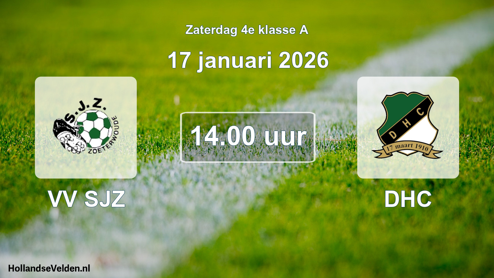 Geplande wedstrijd: VV SJZ - DHC (17 januari 2026)