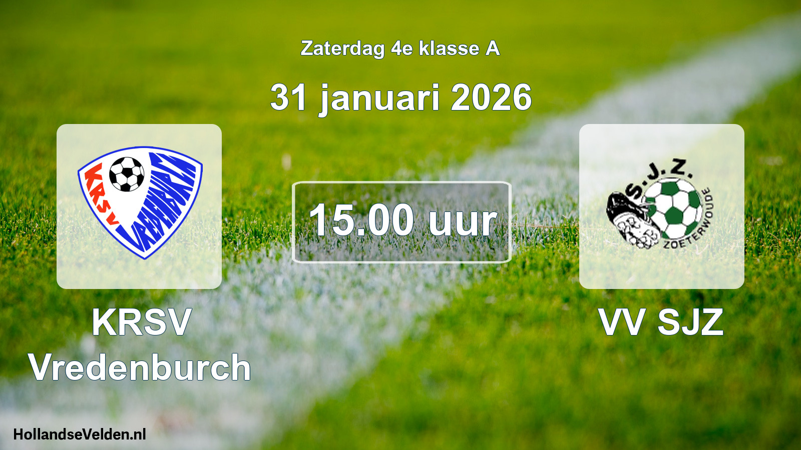 Geplande wedstrijd: KRSV Vredenburch - VV SJZ (31 januari 2026)