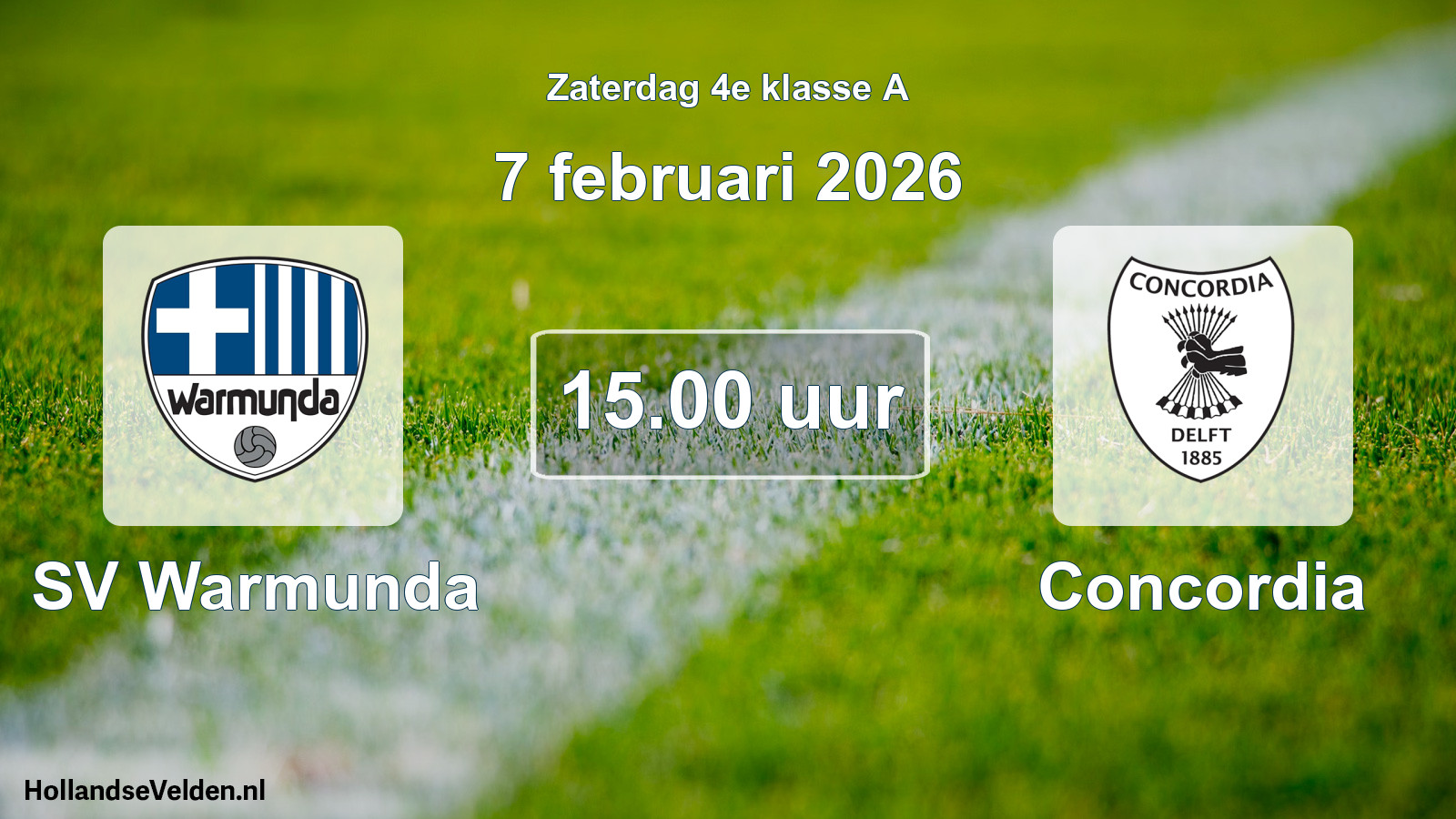 Geplande wedstrijd: SV Warmunda - Concordia (7 februari 2026)