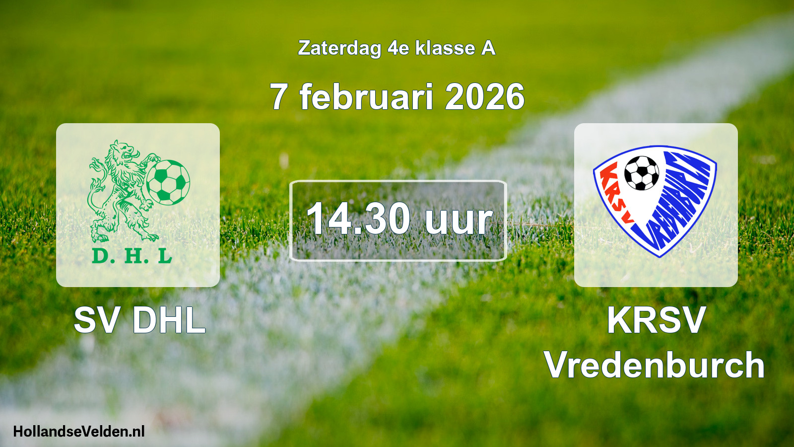 Geplande wedstrijd: SV DHL - KRSV Vredenburch (7 februari 2026)