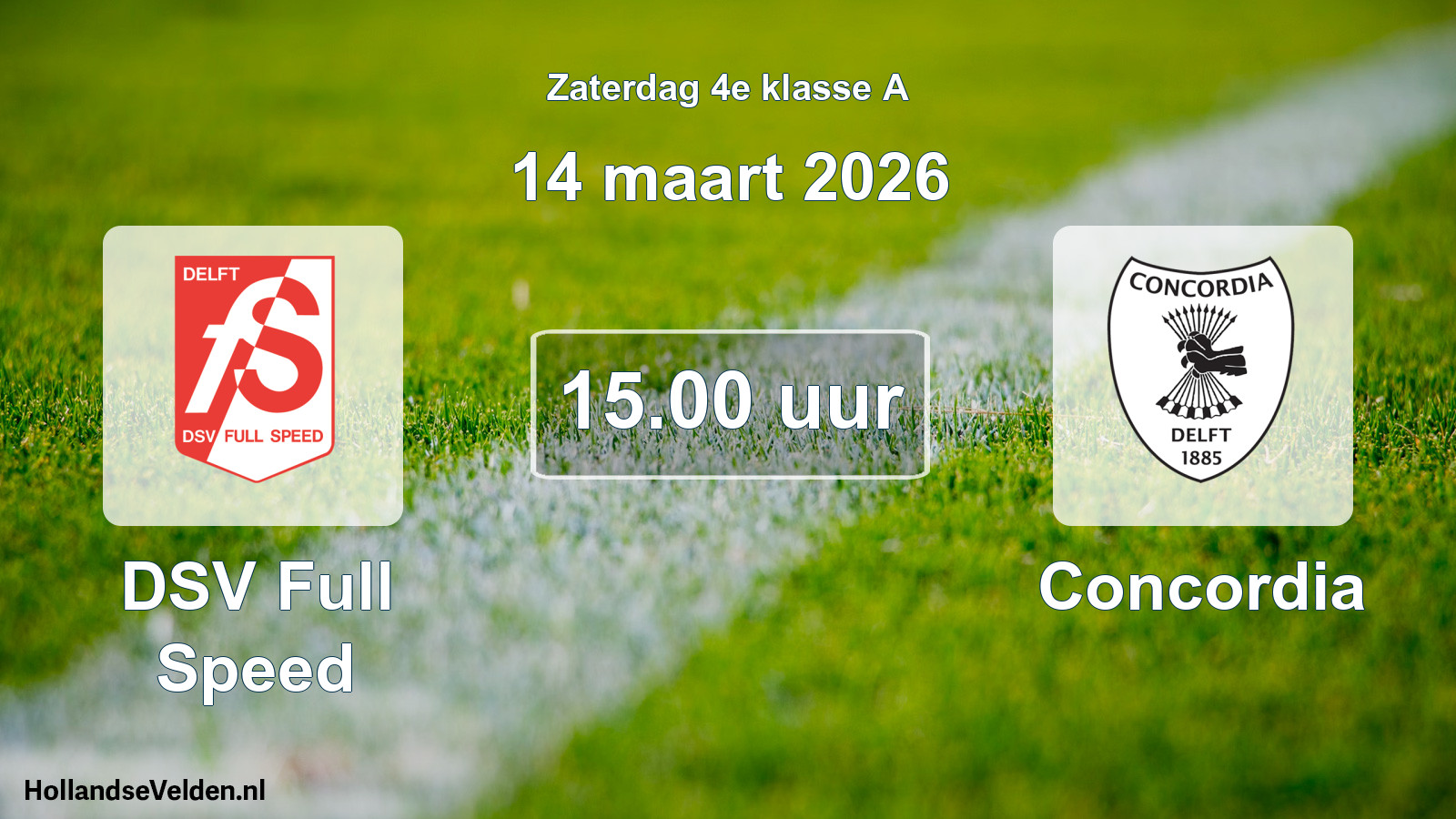 Geplande wedstrijd: DSV Full Speed - Concordia (14 maart 2026)