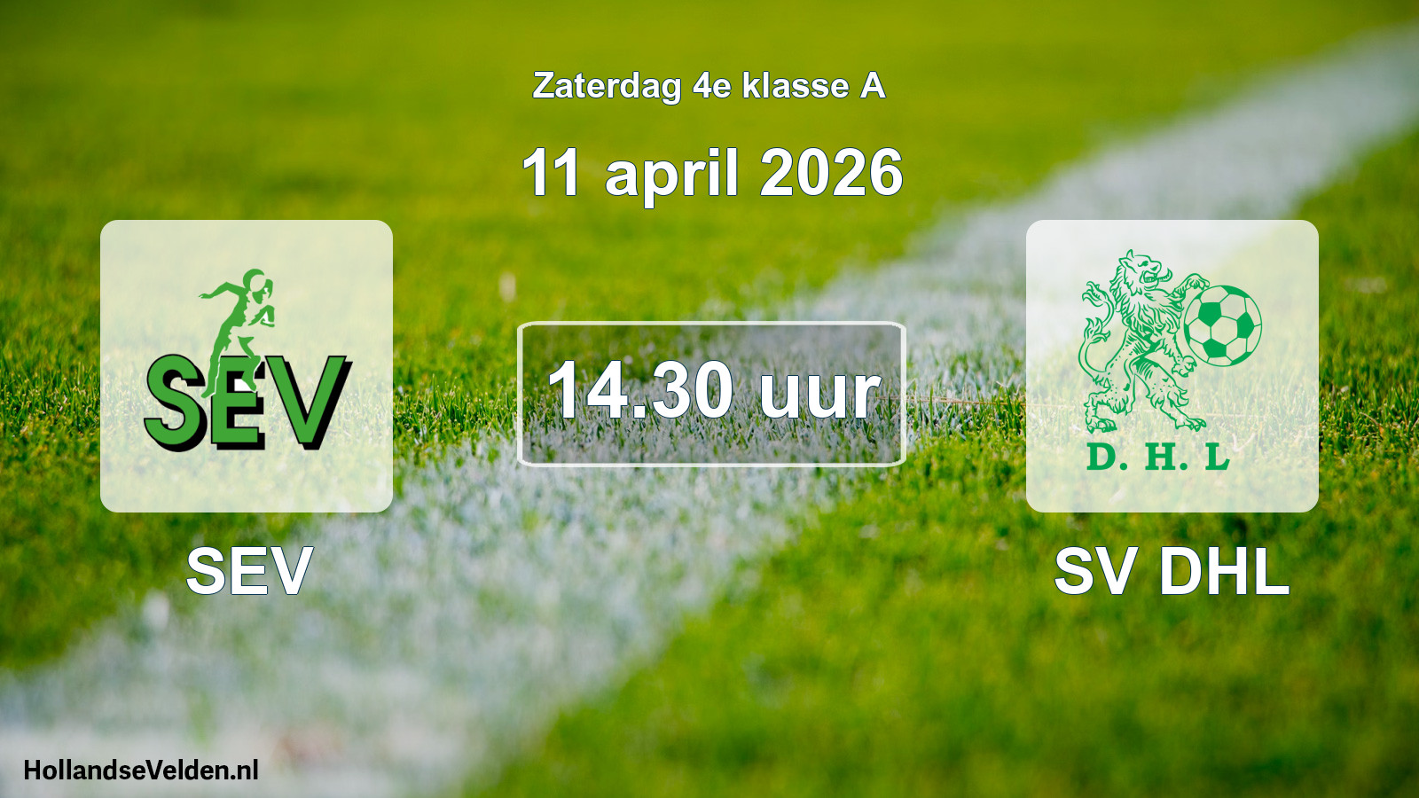 Geplande wedstrijd: SEV - SV DHL (11 april 2026)