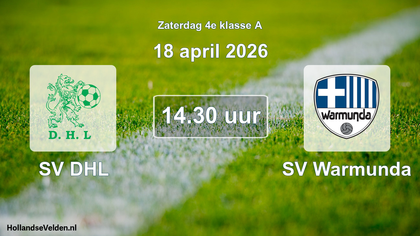 Geplande wedstrijd: SV DHL - SV Warmunda (18 april 2026)
