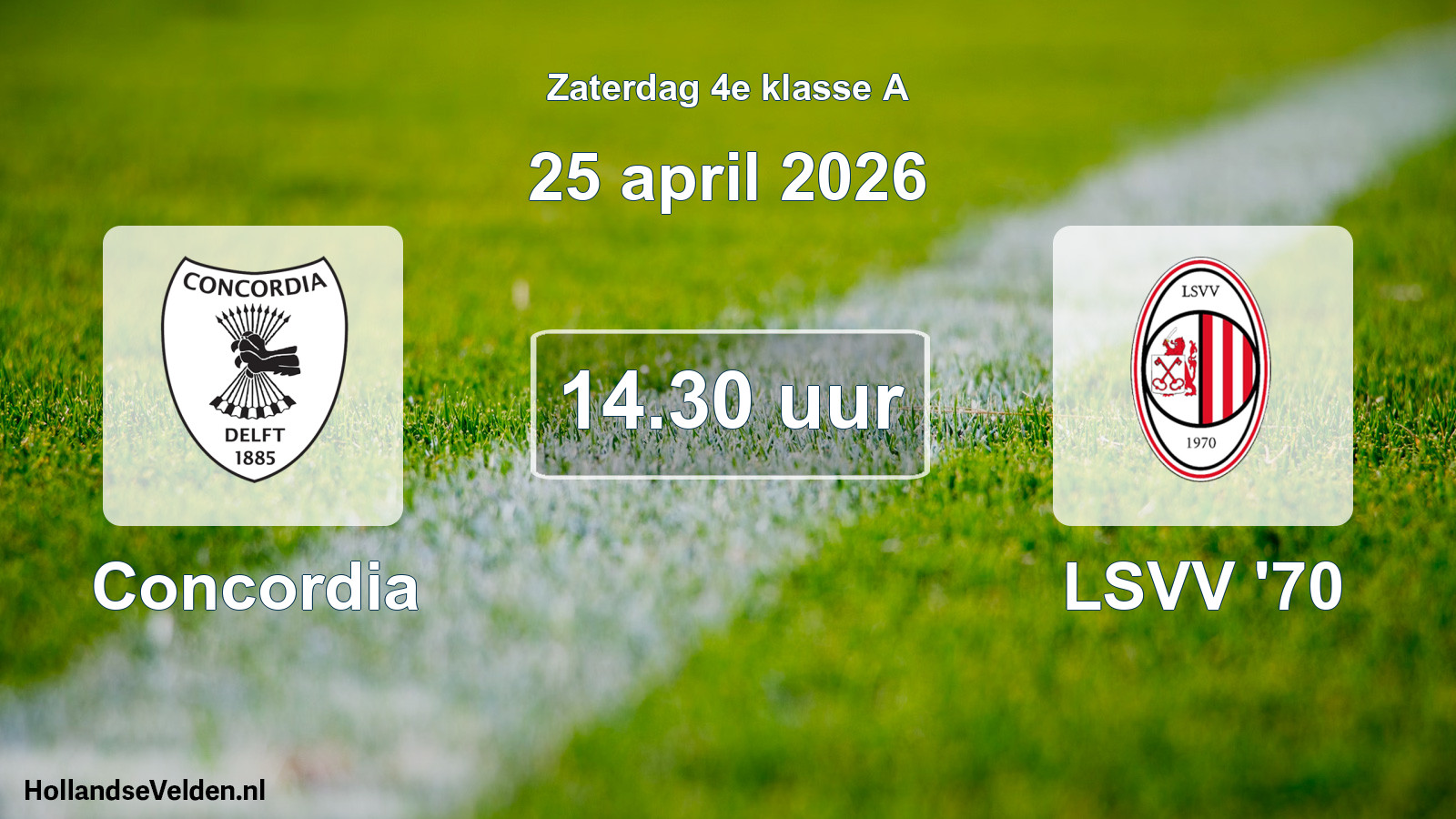 Geplande wedstrijd: Concordia - LSVV '70 (25 april 2026)