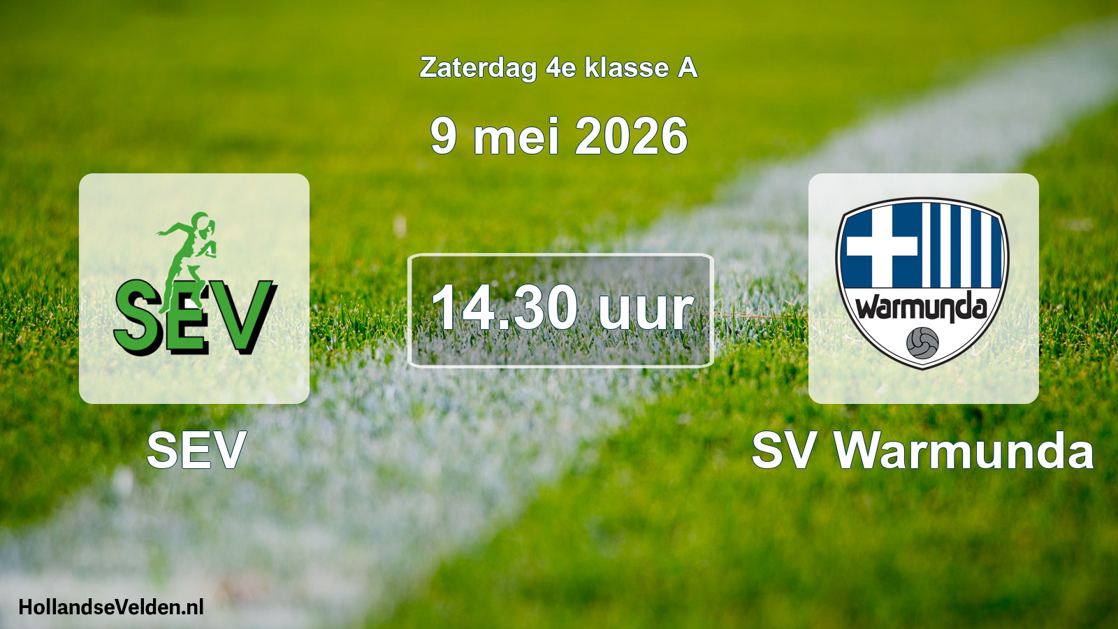 Geplande wedstrijd: SEV - SV Warmunda (9 mei 2026)