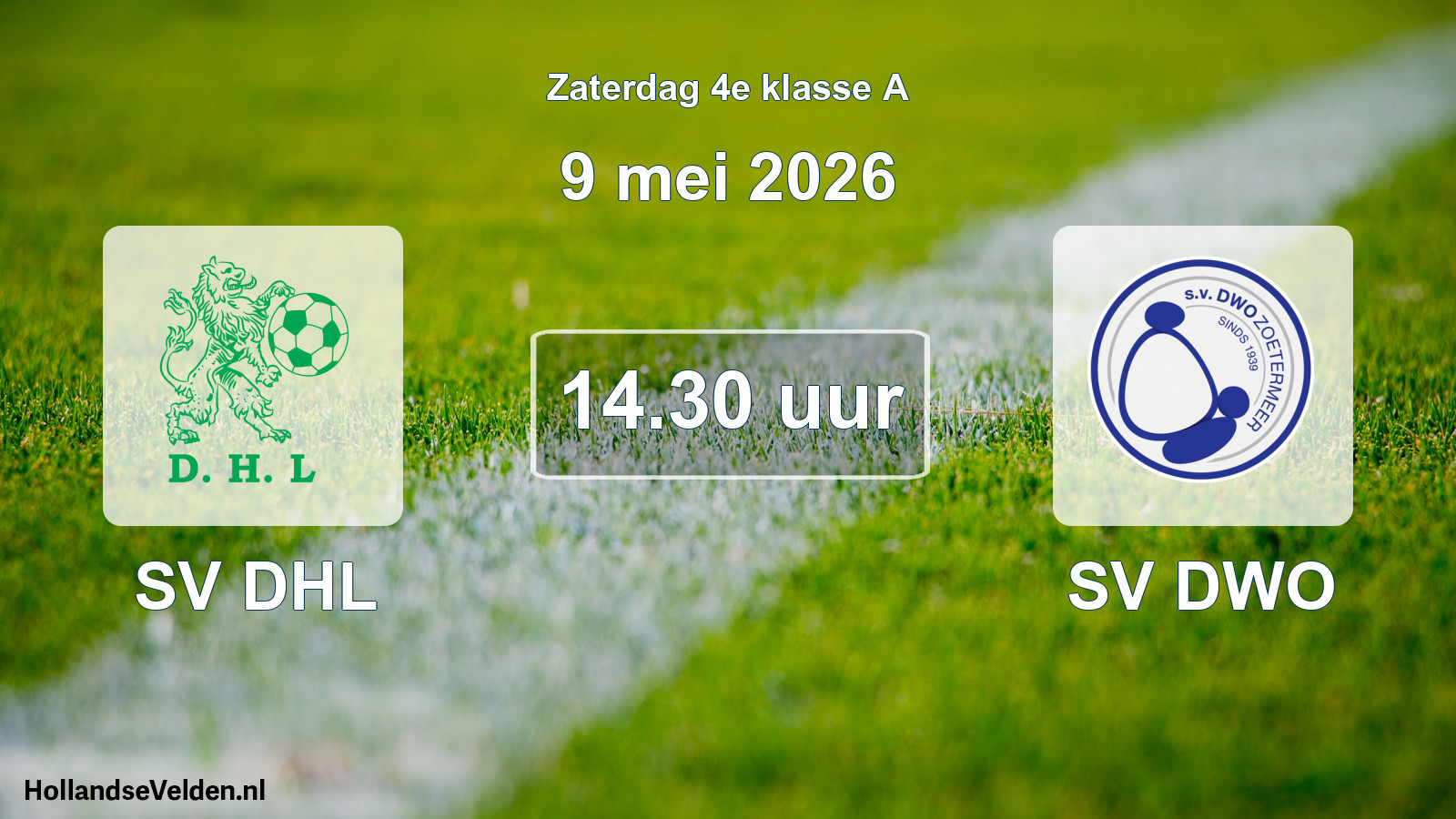 Geplande wedstrijd: SV DHL - SV DWO (9 mei 2026)