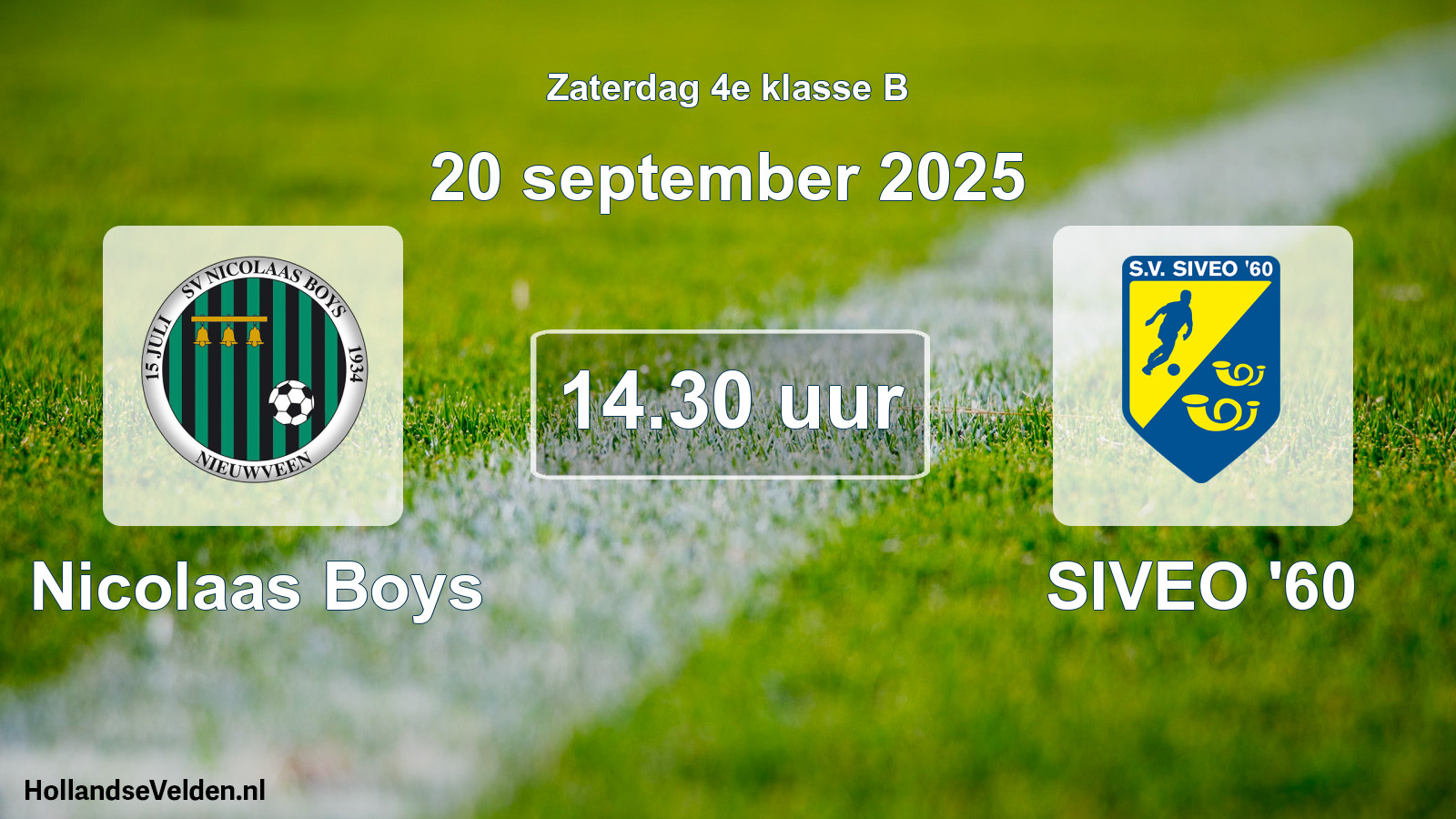 Scheduled Match: Nicolaas Boys - SIVEO '60 (20 September 2025)