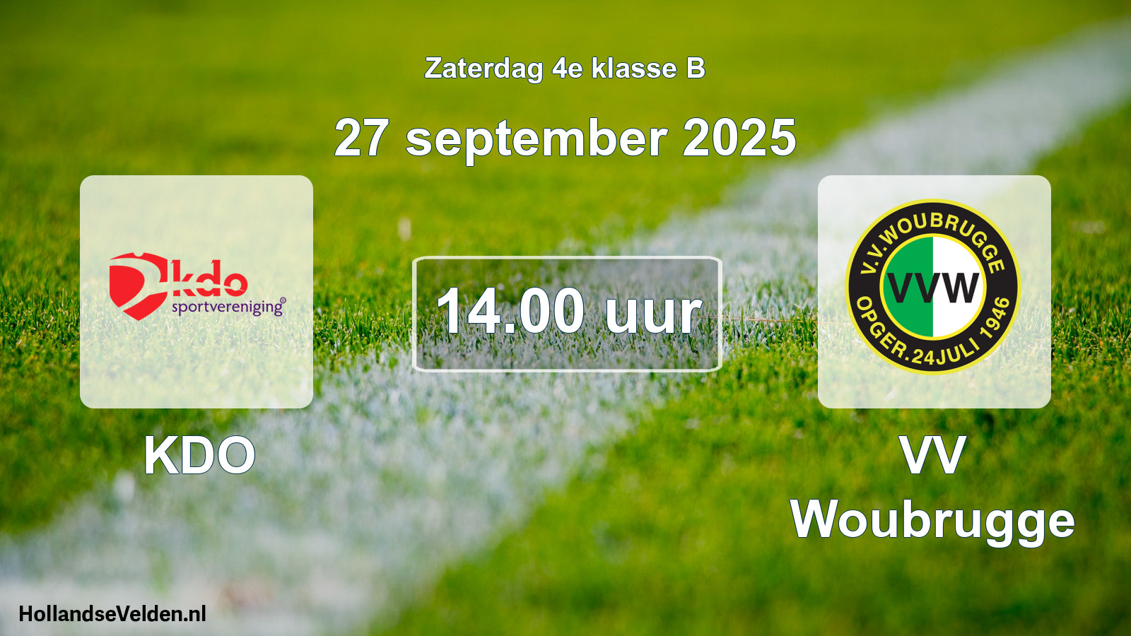 Geplande wedstrijd: KDO - VV Woubrugge (27 september 2025)