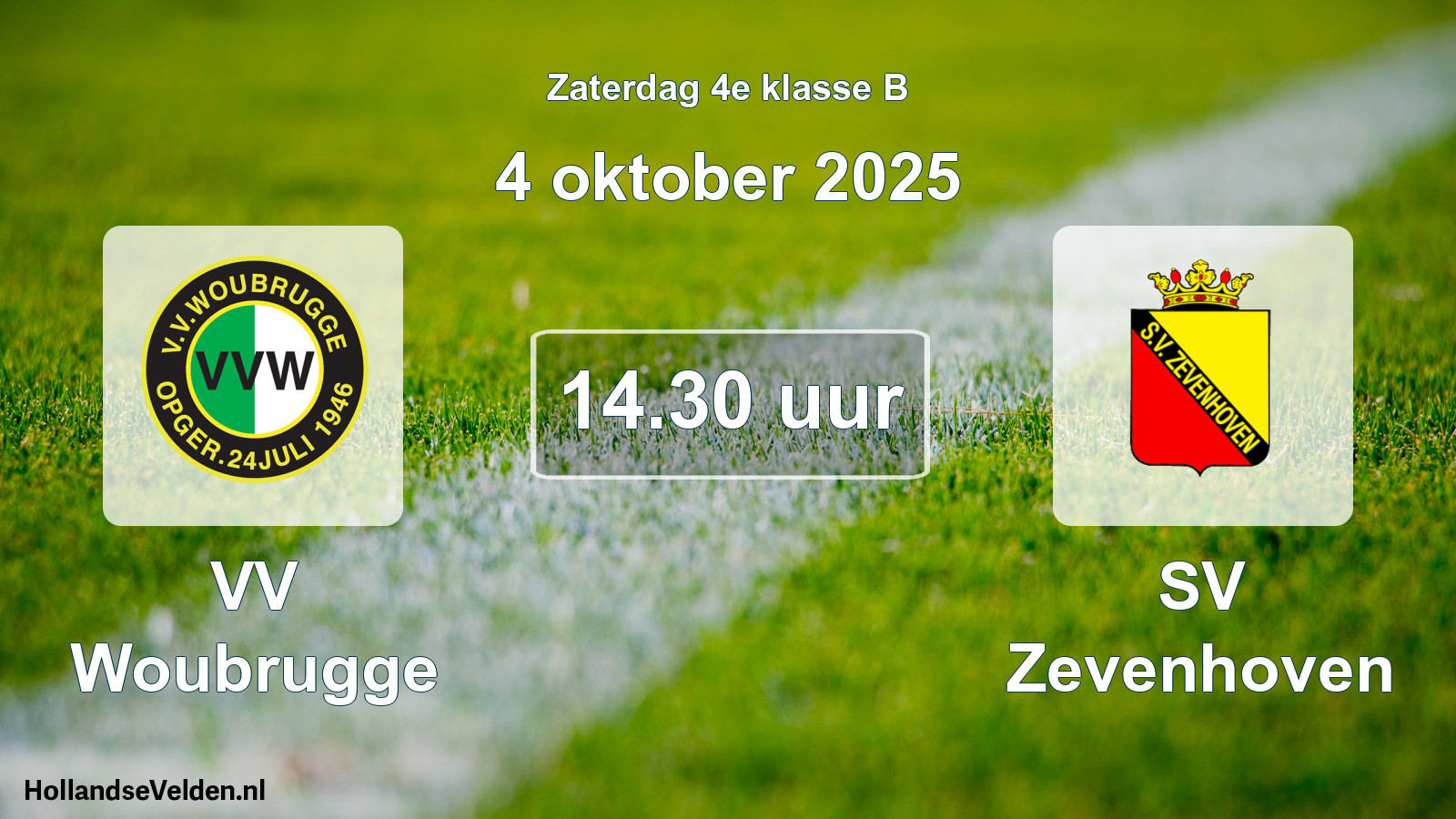 Geplande wedstrijd: VV Woubrugge - SV Zevenhoven (4 oktober 2025)
