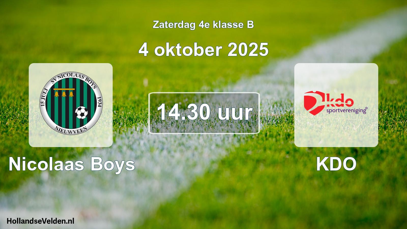 Scheduled Match: Nicolaas Boys - KDO (4 October 2025)