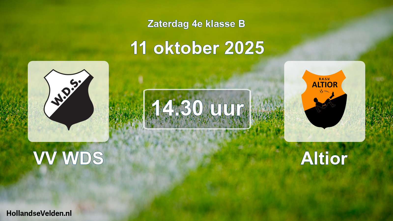 Geplande wedstrijd: VV WDS - Altior (11 oktober 2025)