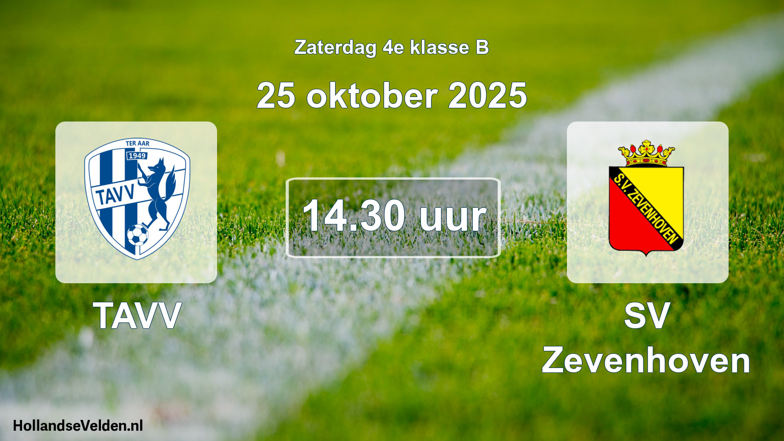 Geplande wedstrijd: TAVV - SV Zevenhoven (25 oktober 2025)
