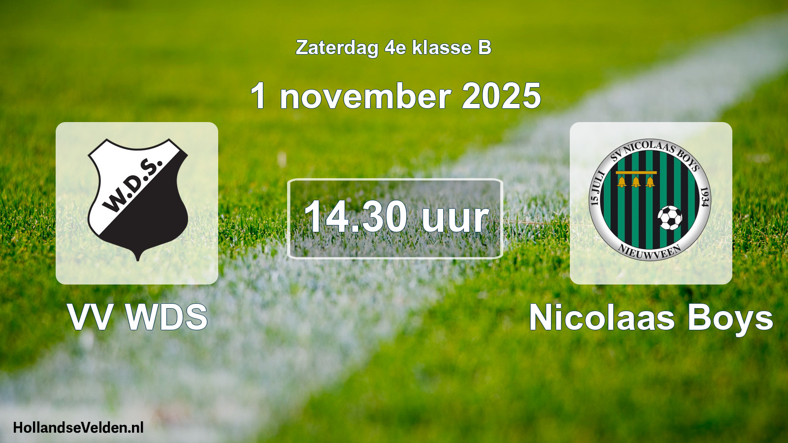 Geplande wedstrijd: VV WDS - Nicolaas Boys (1 november 2025)