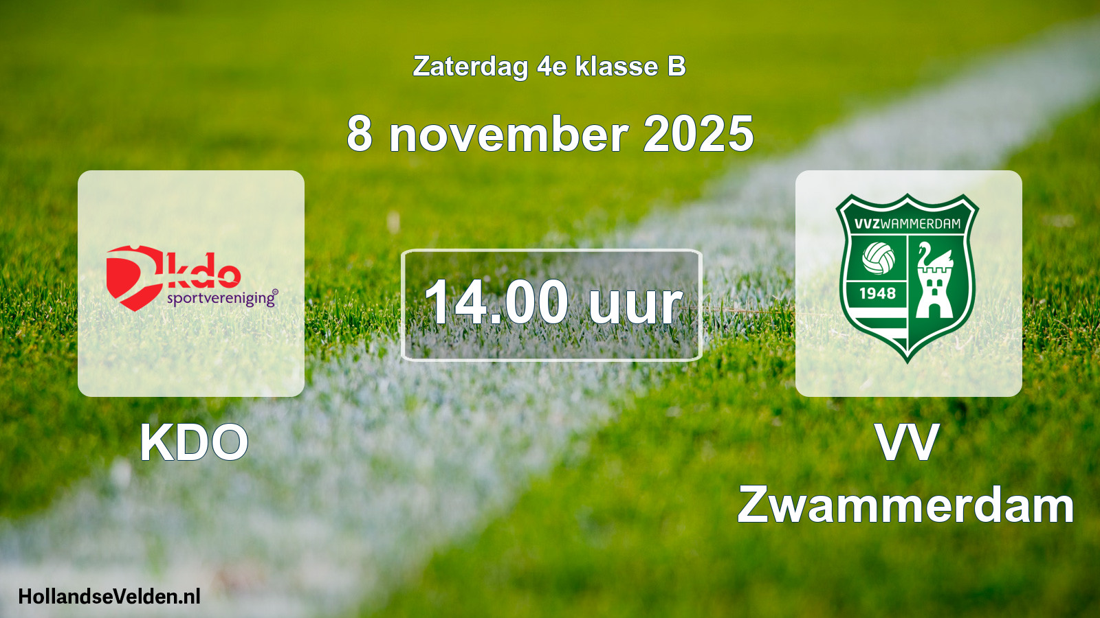 Scheduled Match: KDO - VV Zwammerdam (8 November 2025)