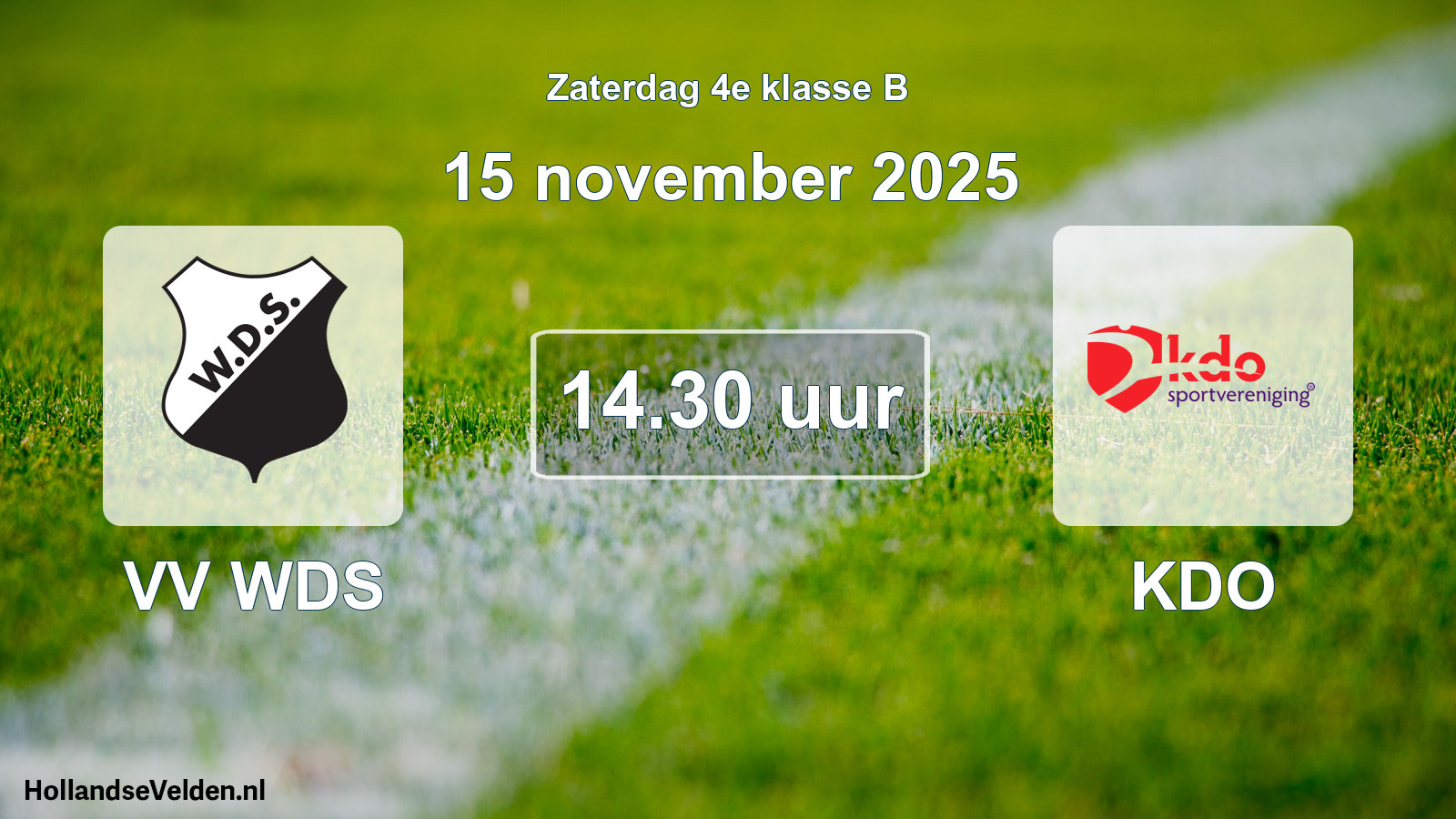 Scheduled Match: VV WDS - KDO (15 November 2025)