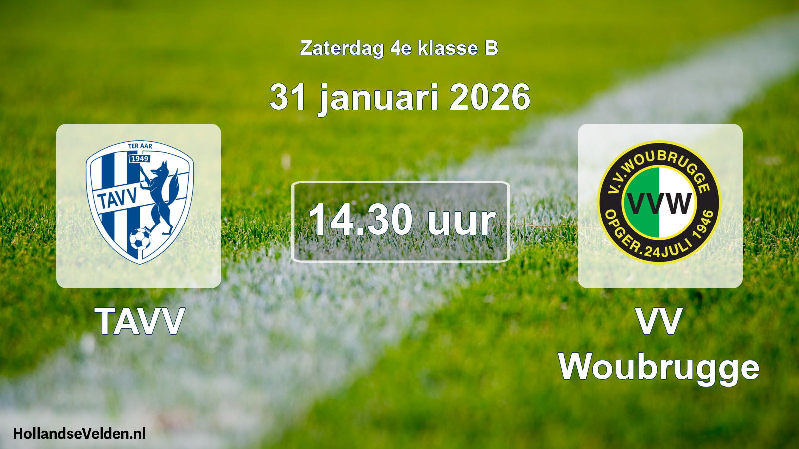 Scheduled Match: TAVV - VV Woubrugge (31 January 2026)