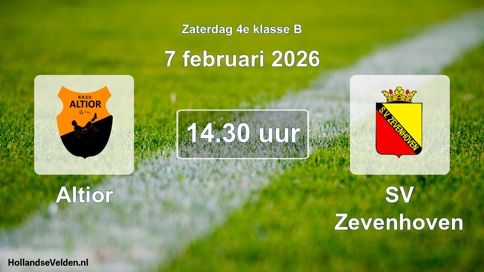Geplande wedstrijd: Altior - SV Zevenhoven (7 februari 2026)
