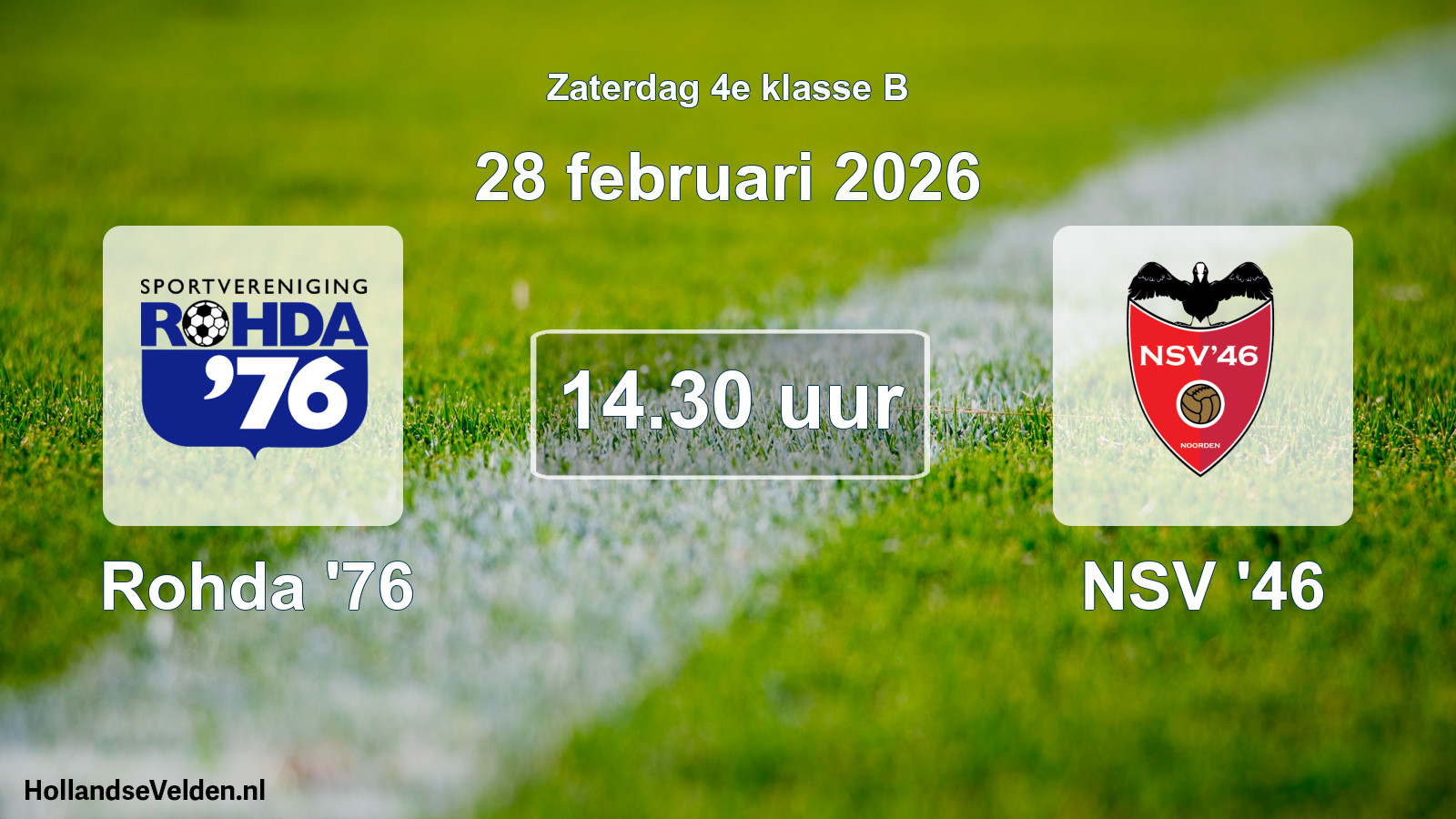 Scheduled Match: Rohda '76 - NSV '46 (28 February 2026)