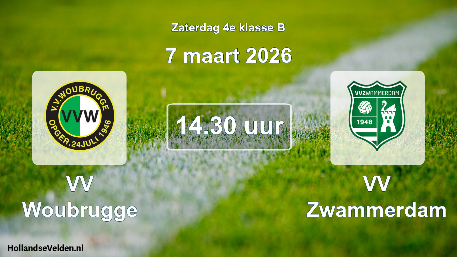 Geplande wedstrijd: VV Woubrugge - VV Zwammerdam (7 maart 2026)