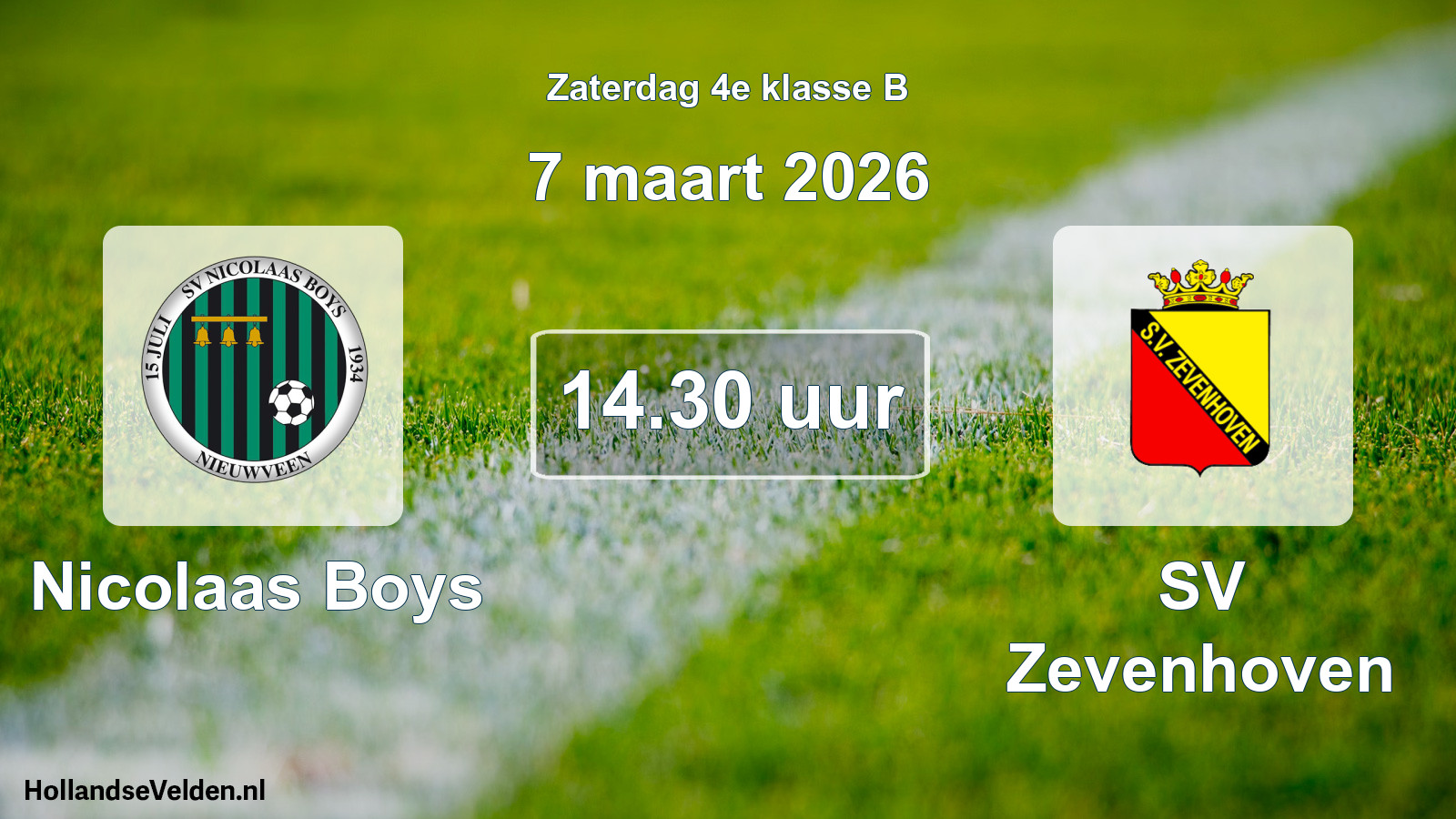 Scheduled Match: Nicolaas Boys - SV Zevenhoven (7 March 2026)