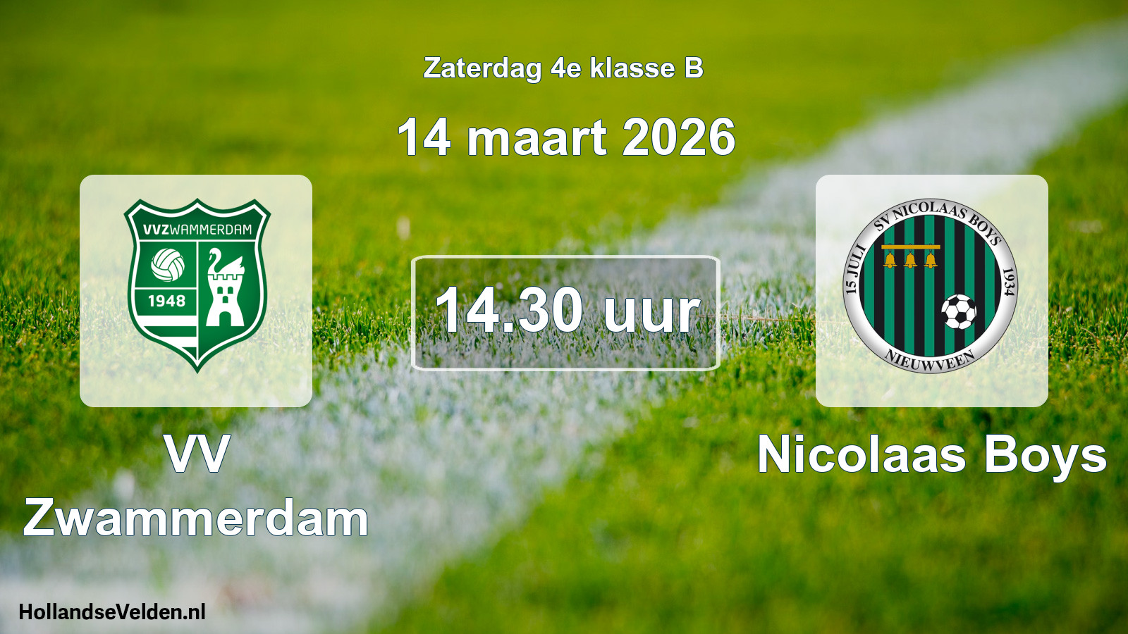 Scheduled Match: VV Zwammerdam - Nicolaas Boys (14 March 2026)