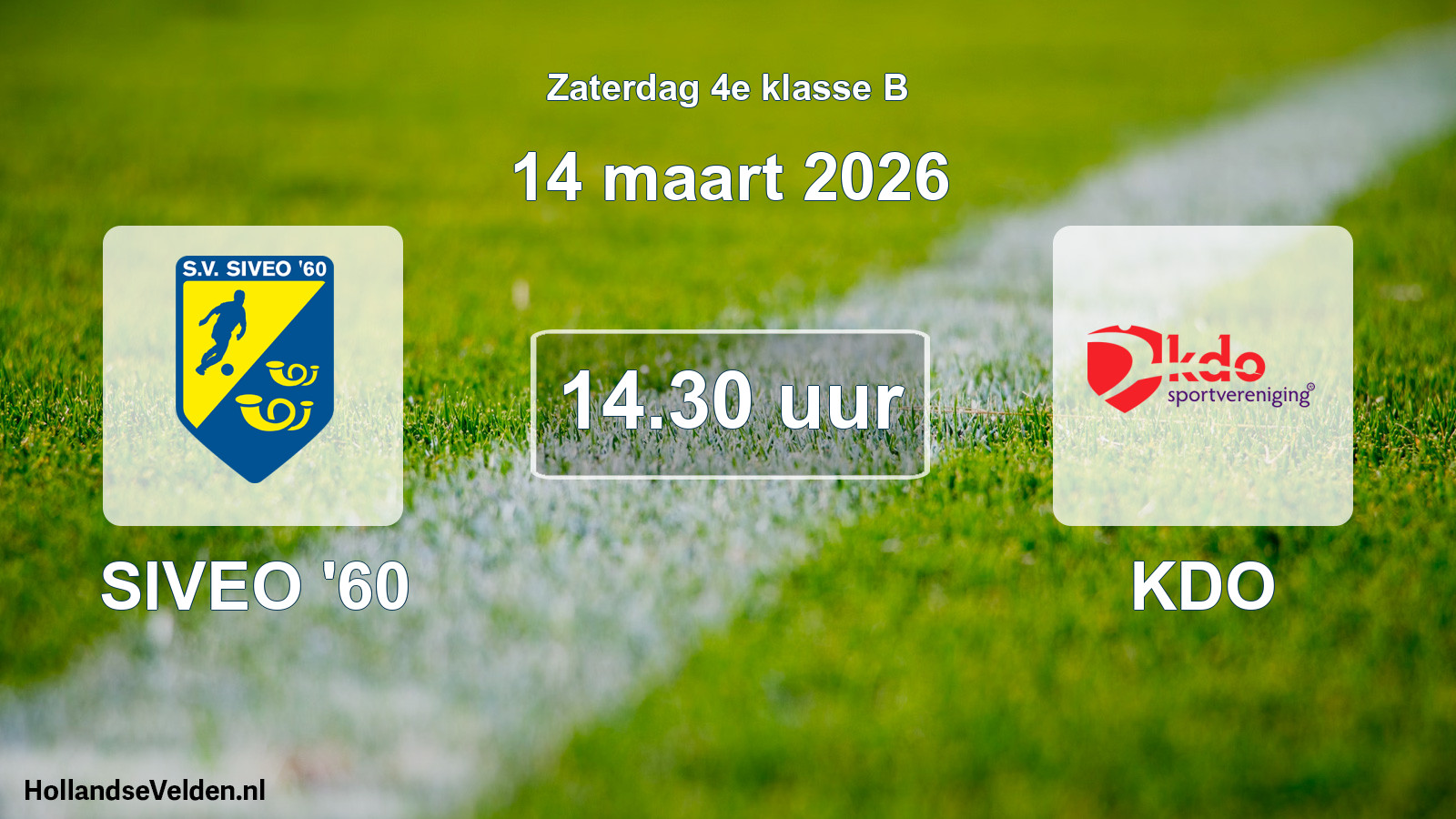 Scheduled Match: SIVEO '60 - KDO (14 March 2026)