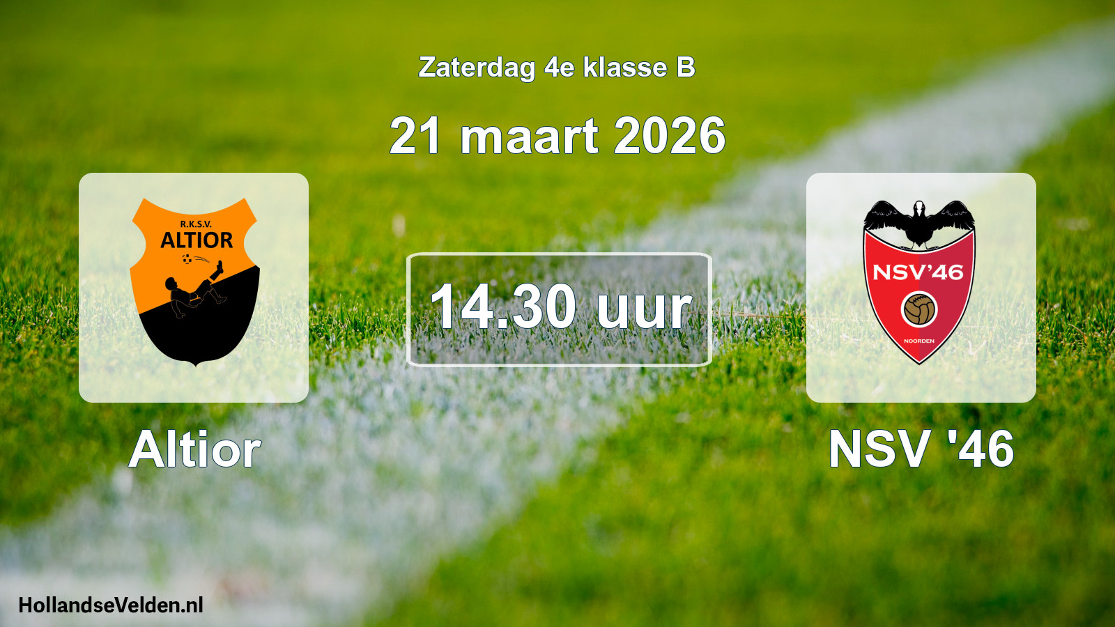 Scheduled Match: Altior - NSV '46 (21 March 2026)
