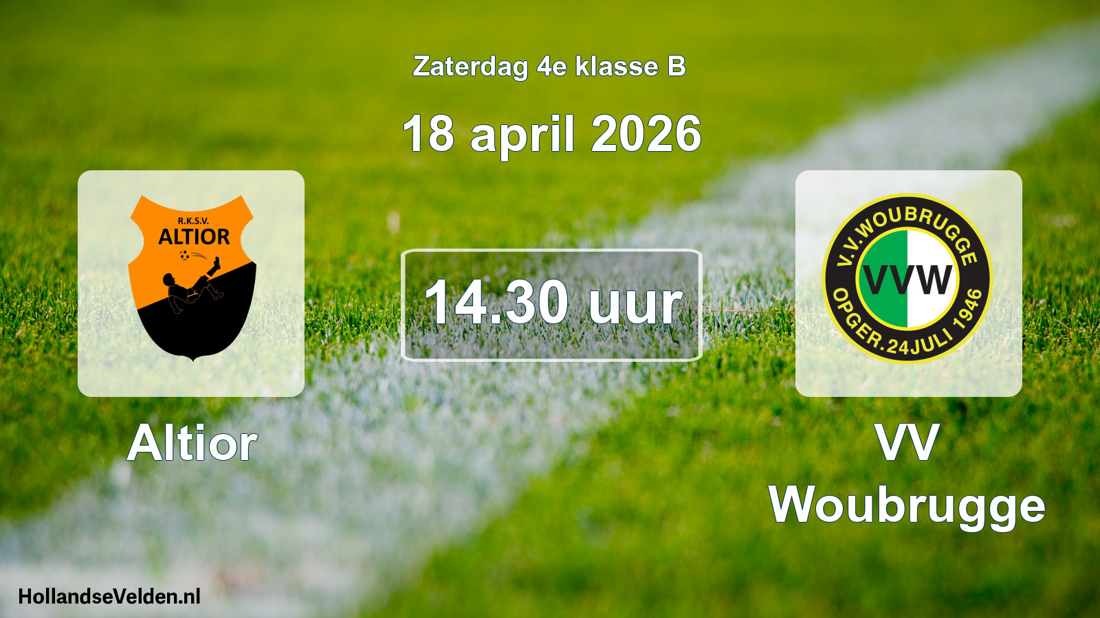 Geplande wedstrijd: Altior - VV Woubrugge (18 april 2026)