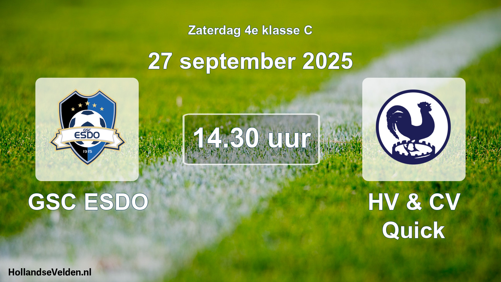 Geplande wedstrijd: GSC ESDO - HV & CV Quick (27 september 2025)