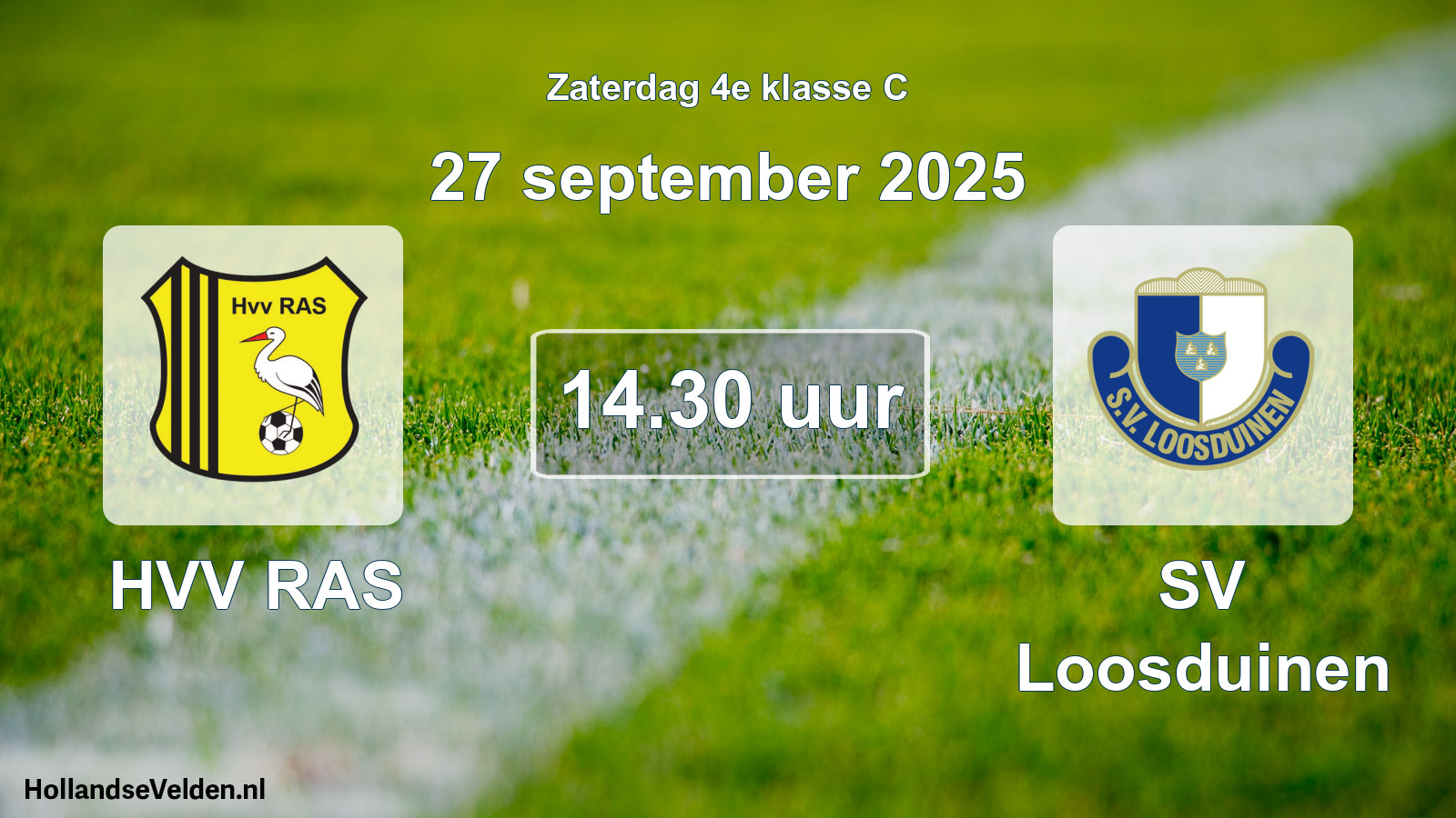 Geplande wedstrijd: HVV RAS - SV Loosduinen (27 september 2025)