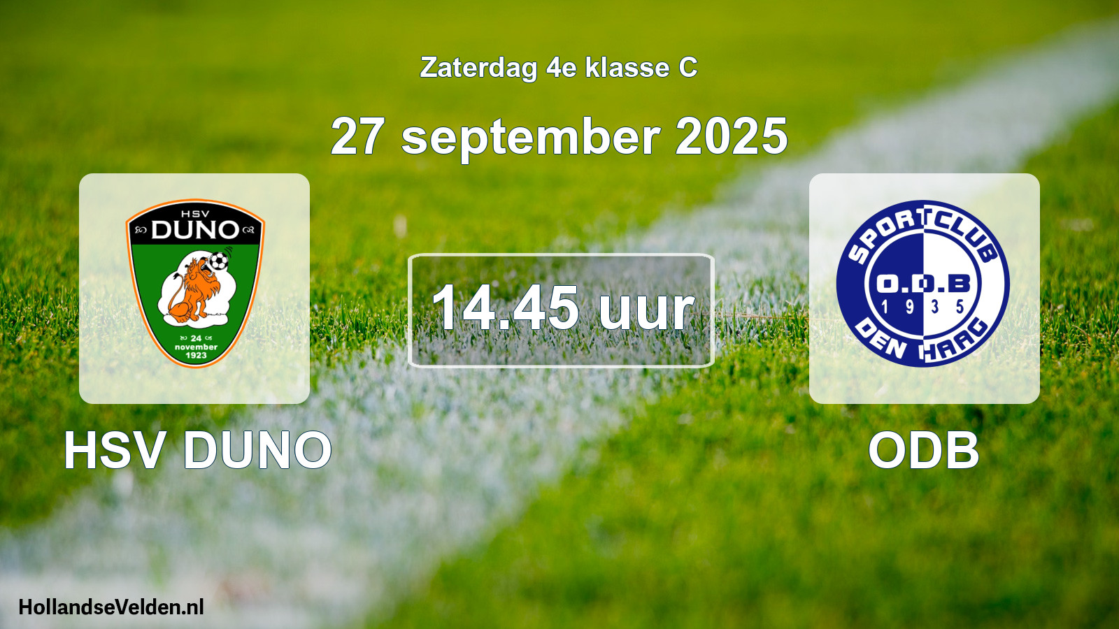 Geplande wedstrijd: HSV DUNO - ODB (27 september 2025)