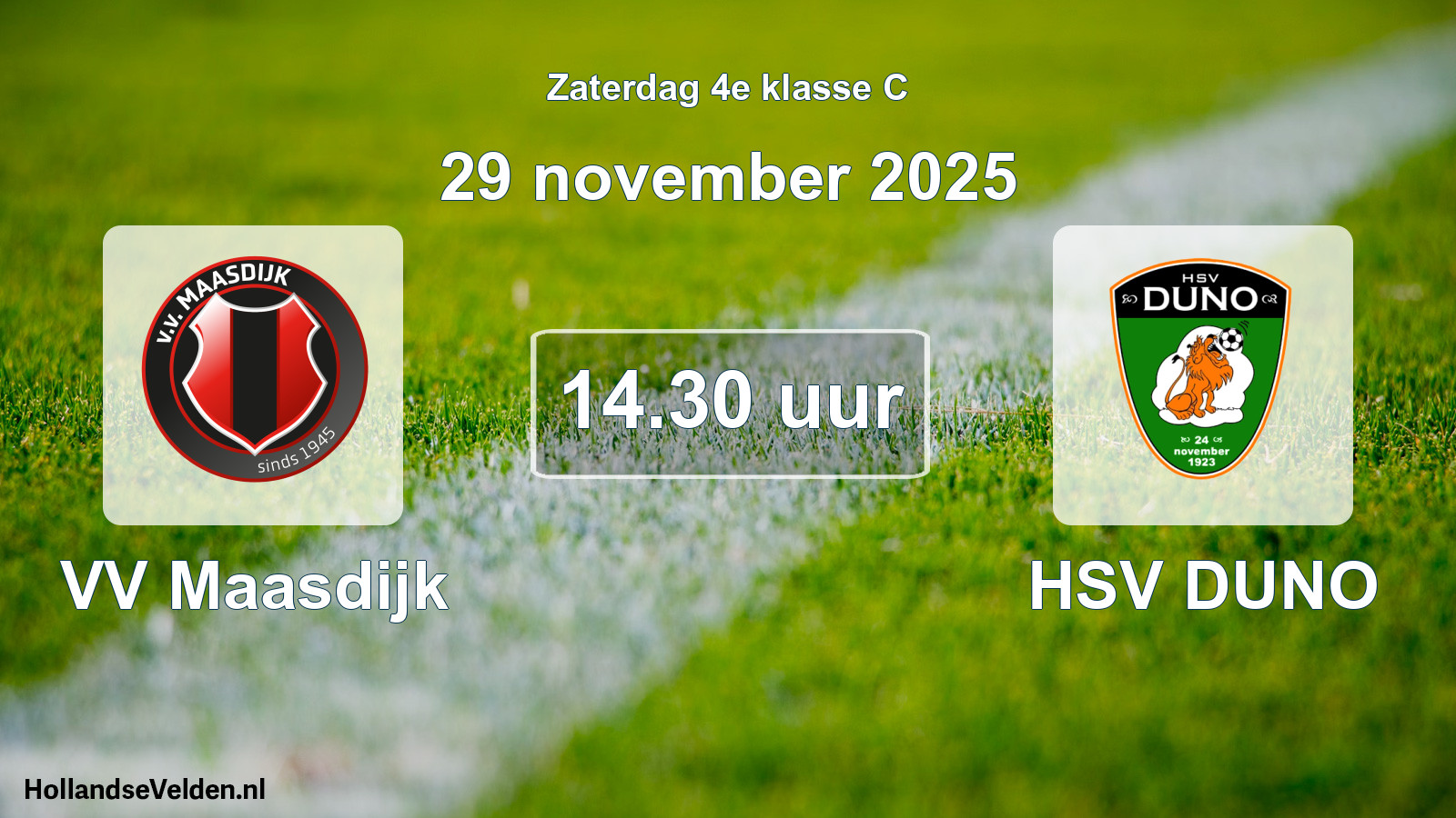 Scheduled Match: VV Maasdijk - HSV DUNO (29 November 2025)