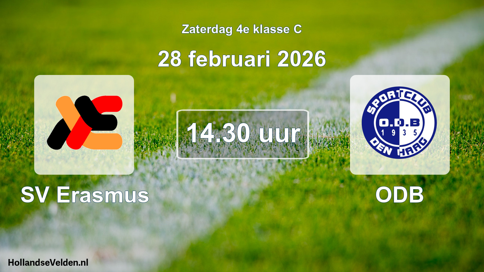 Geplande wedstrijd: SV Erasmus - ODB (28 februari 2026)