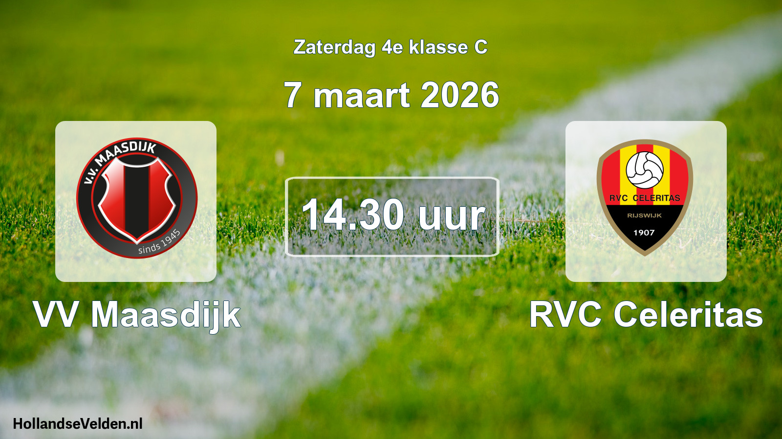 Geplande wedstrijd: VV Maasdijk - RVC Celeritas (7 maart 2026)
