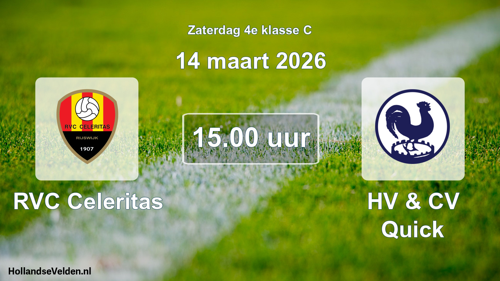 Scheduled Match: RVC Celeritas - HV & CV Quick (14 March 2026)