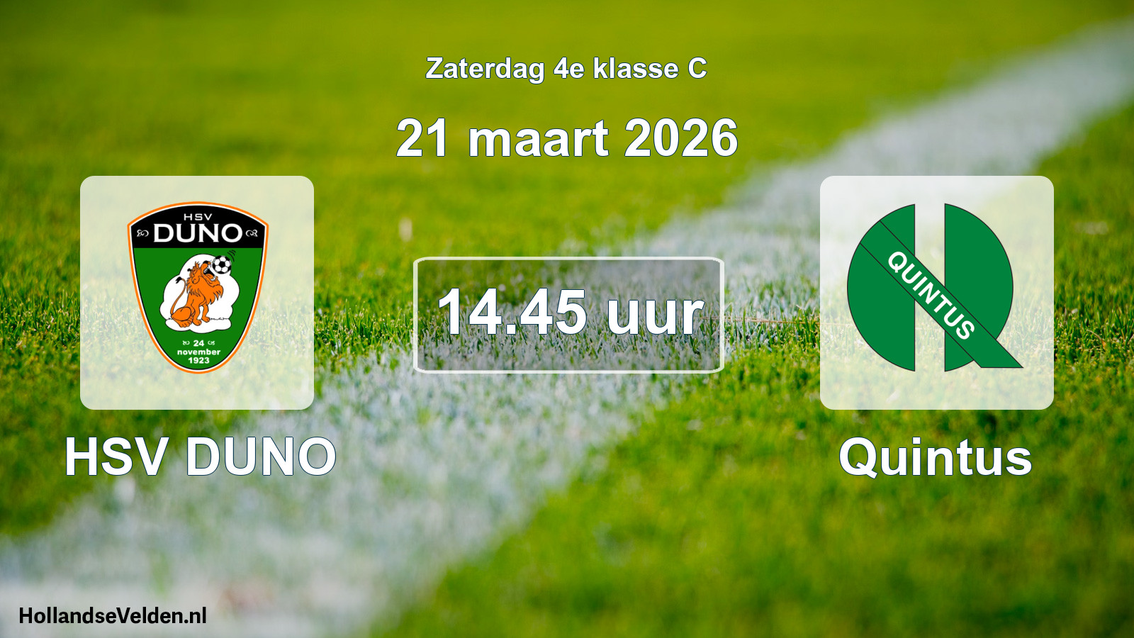Scheduled Match: HSV DUNO - Quintus (21 March 2026)