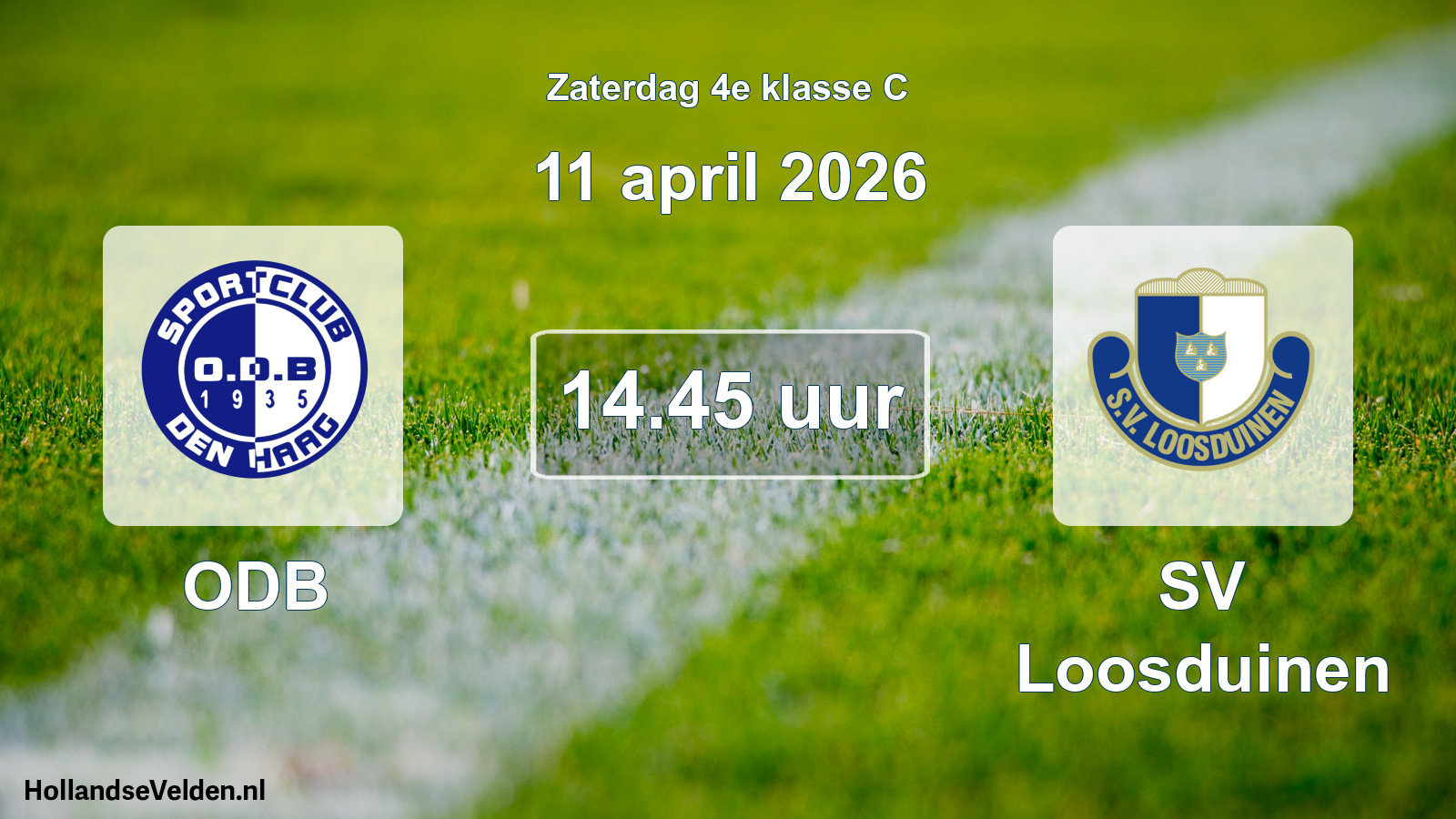 Geplande wedstrijd: ODB - SV Loosduinen (11 april 2026)