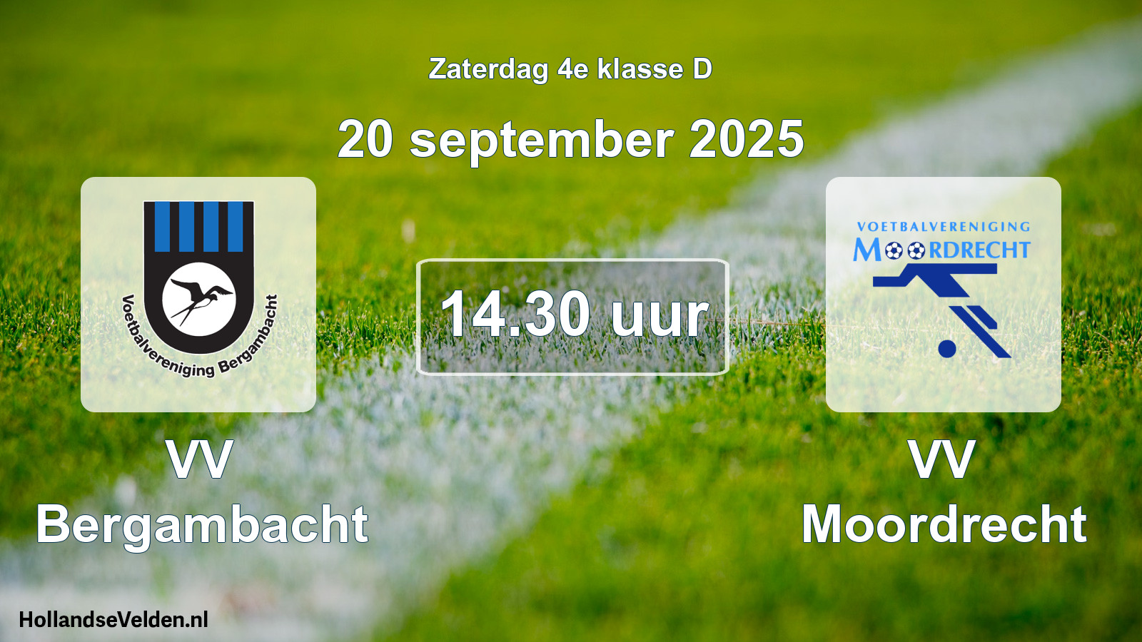 Geplande wedstrijd: VV Bergambacht - VV Moordrecht (20 september 2025)