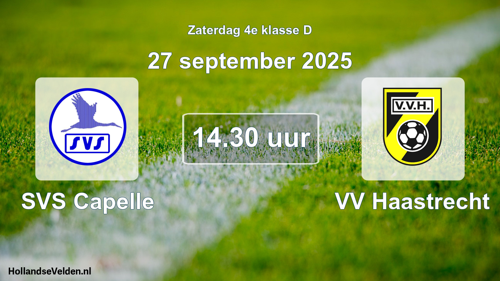 Geplande wedstrijd: SVS Capelle - VV Haastrecht (27 september 2025)