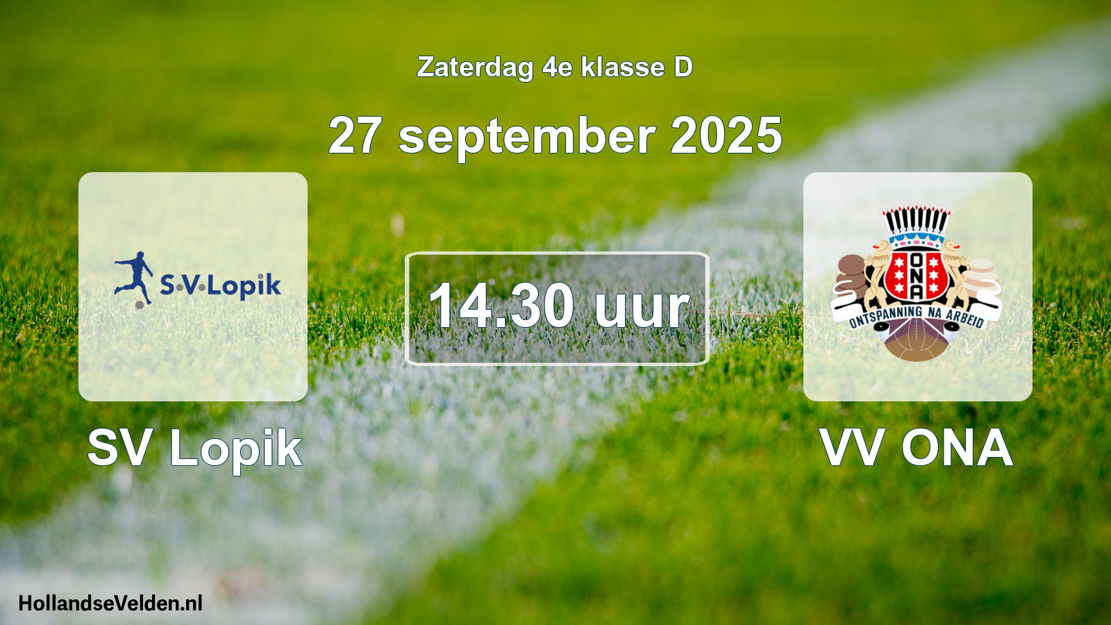 Scheduled Match: SV Lopik - VV ONA (27 September 2025)