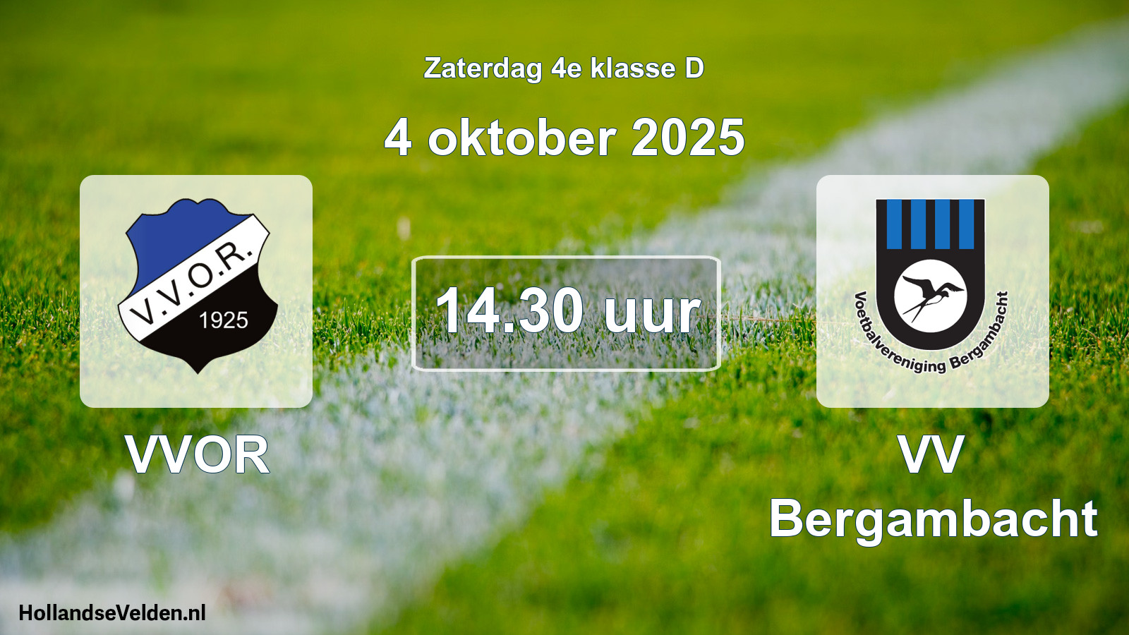 Scheduled Match: VVOR - VV Bergambacht (4 October 2025)